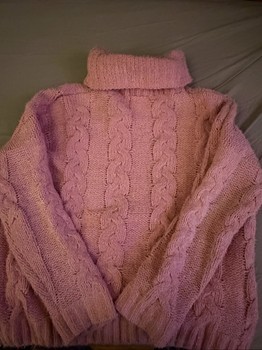 Pink cable knit sweater