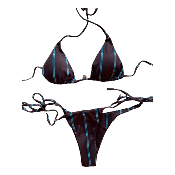Stribet bikini sæt