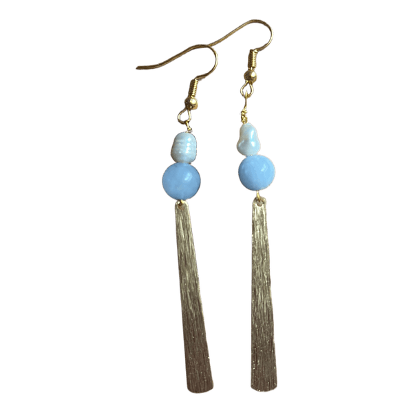 Gold-tone drop earrings with beads