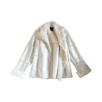 White vintage shearling coat