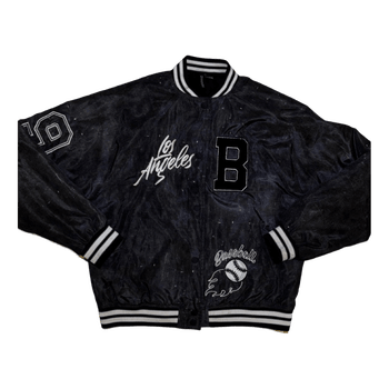 Black baseball varsity jacket