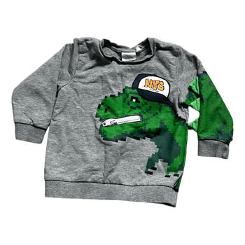 Harmaa dinosaurus-pusero