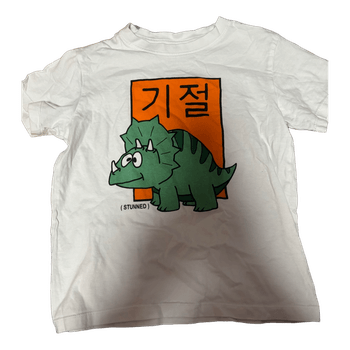 White graphic dinosaur t-shirt