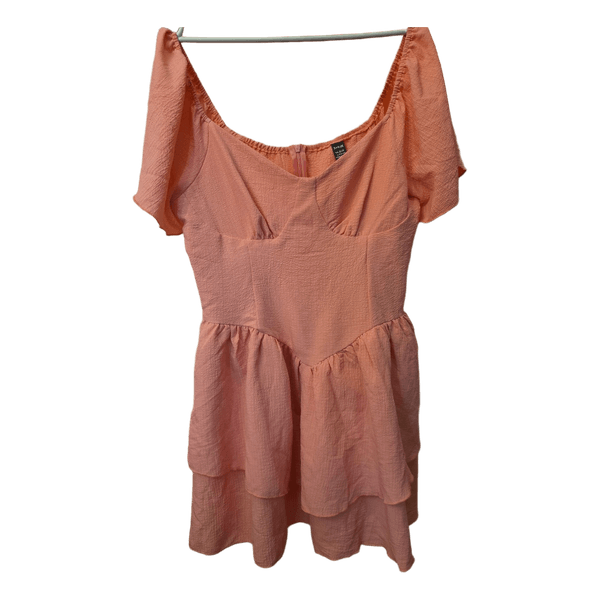 Peach textured mini dress