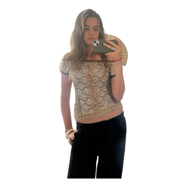 Beige lace top vintage