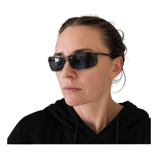 Christian Dior Rimless Shield Sunglasses Black Metal Y2K Designer Made in Italy