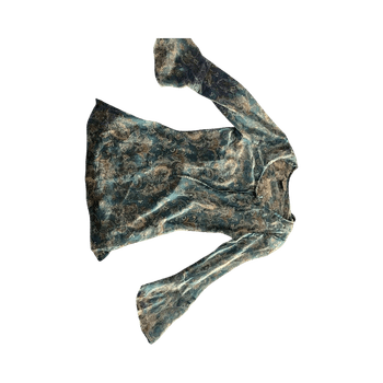 Blue patterned long sleeve top