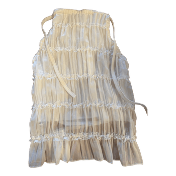 Valkoinen pitsireunainen toppi S