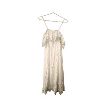 White off the shoulder lace midi dress