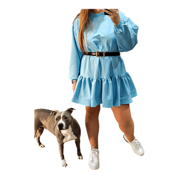 Light blue hand made sweatshirt dress