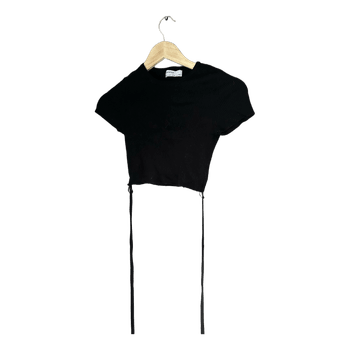 Black ribbed crop top