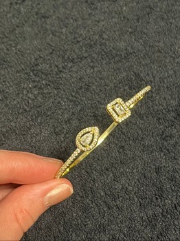 Gold crystal cuff bracelet