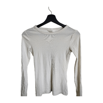 beige ribbed long sleeve top