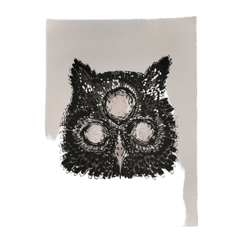 Owl illustration print handmade