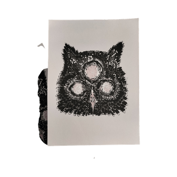 Owl illustration print handmade