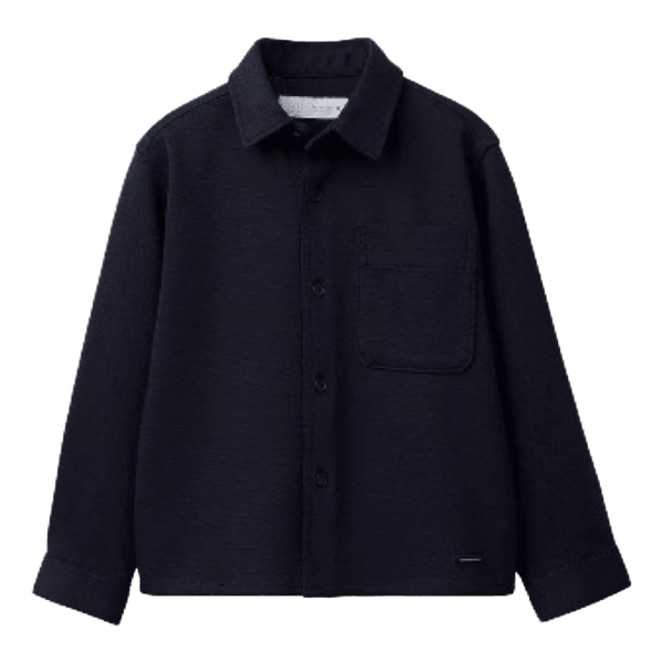 Sort langærmet skjortejakke/overshirt