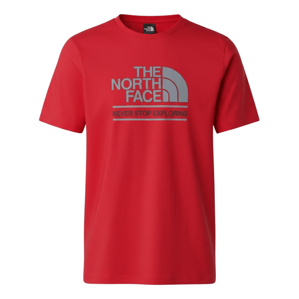 Red The North Face t-shirt go explore