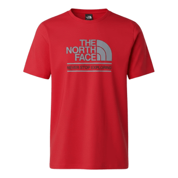Red The North Face t-shirt go explore