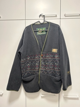 harmaa fleece neuletakki