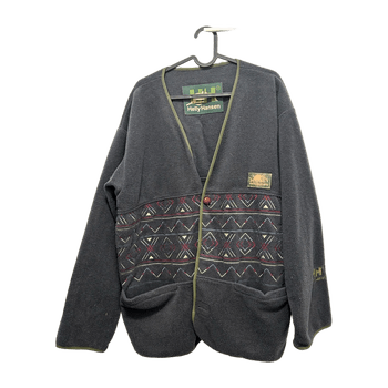 harmaa fleece neuletakki