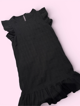 Black ruffle sleeve dress