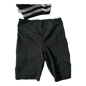 Black high-waisted bike shorts