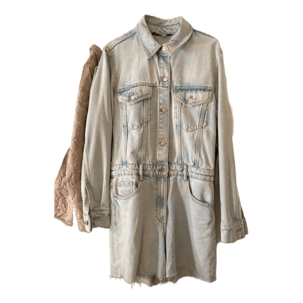 Lyseblå denim playsuit