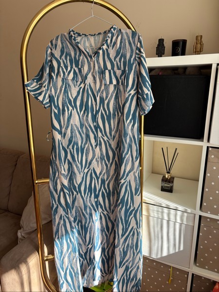 Blue zebra print dress