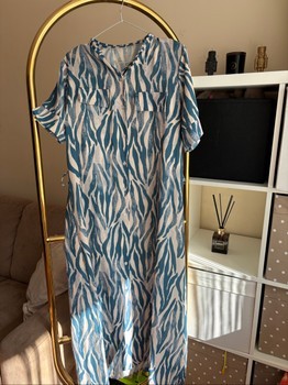 Blue zebra print dress