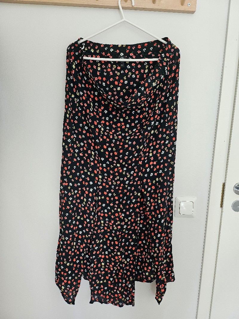 Black floral maxi skirt
