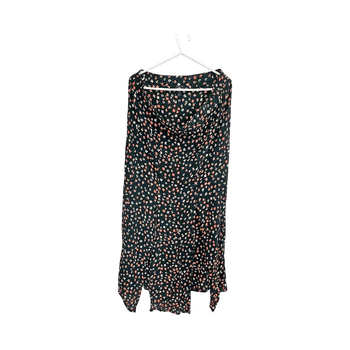 Black floral maxi skirt