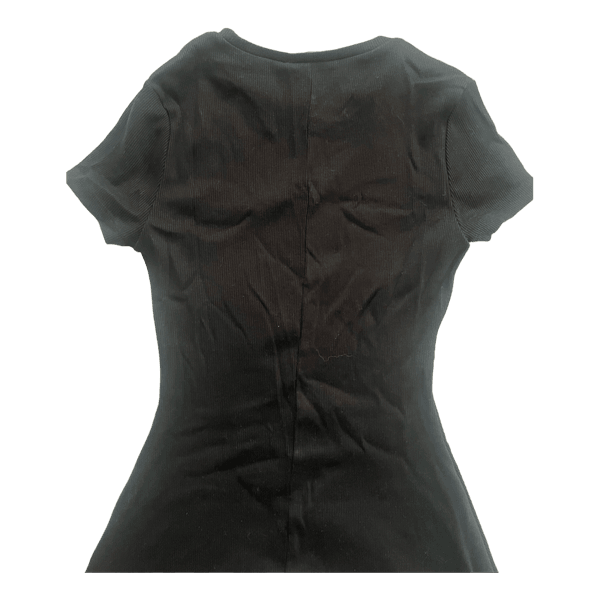 Black ribbed t-shirt dress