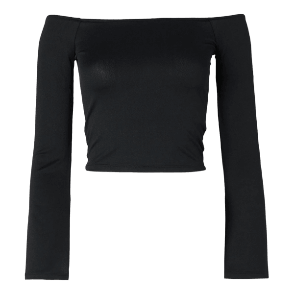 Sort off-shoulder langærmet top