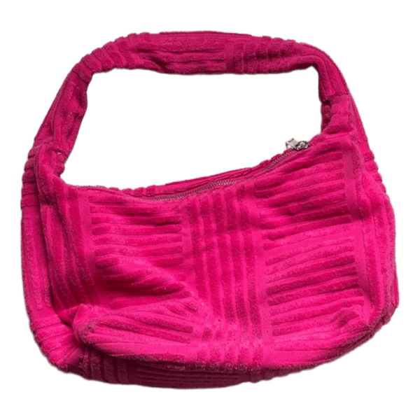 Pinkki froteinen olkalaukku