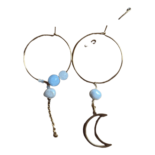 Gold hoop drop earrings
