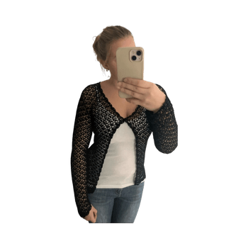 Mustavirkattu neuleliivi