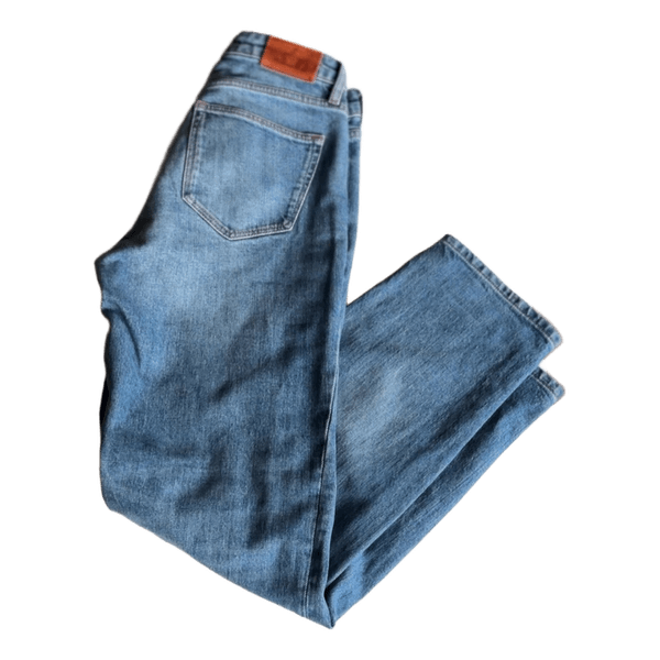 Massimo Dutti high quality Mid-Rise Straight Leg Jeans Blue Wash - Size 34/XS