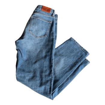 Massimo Dutti high quality Mid-Rise Straight Leg Jeans Blue Wash - Size 34/XS