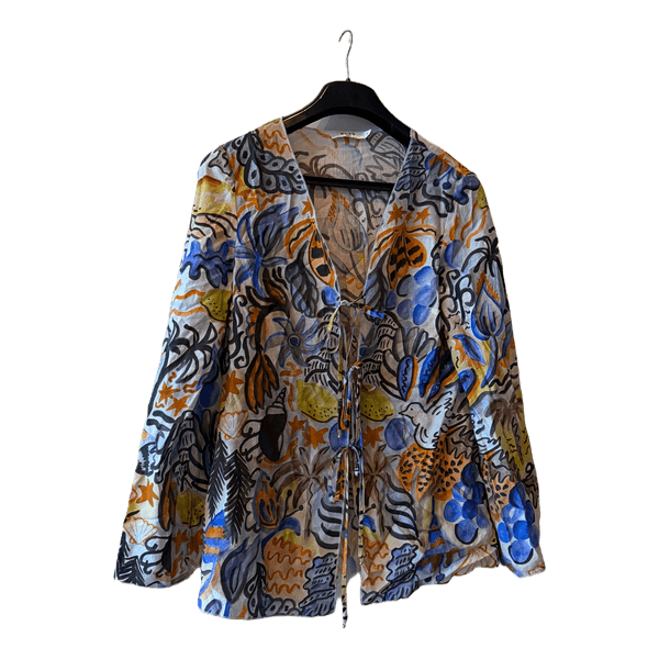 New NA-KD patterned tie-front top
