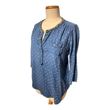 Blue floral blouse