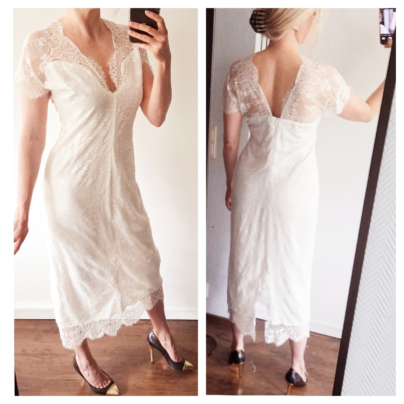 Lalli'S designer white lace midi dress