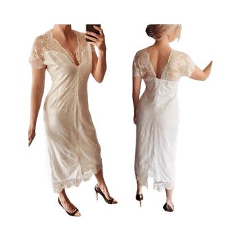 Lalli'S designer white lace midi dress