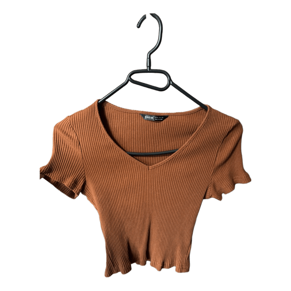 Brown ribbed t-shirt