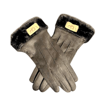 Black suede gloves