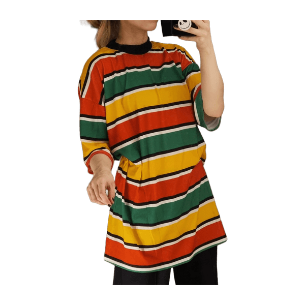 Multicolor striped oversized t-shirt