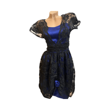 Tri Sun Blue satin lace dress