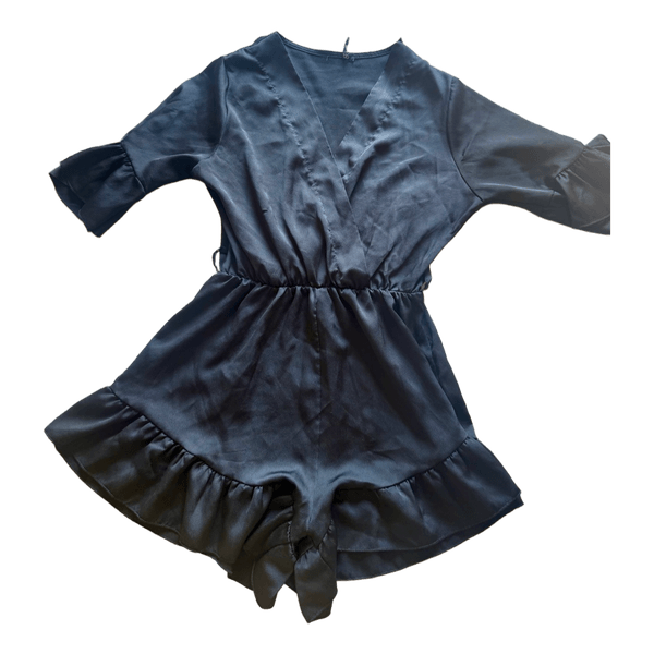 Black playsuit with ruffles