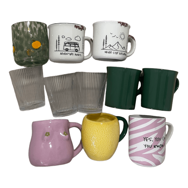 Set of assorted mugs