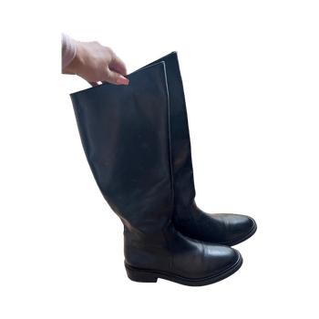 Black leather knee-high boots &OtherStories