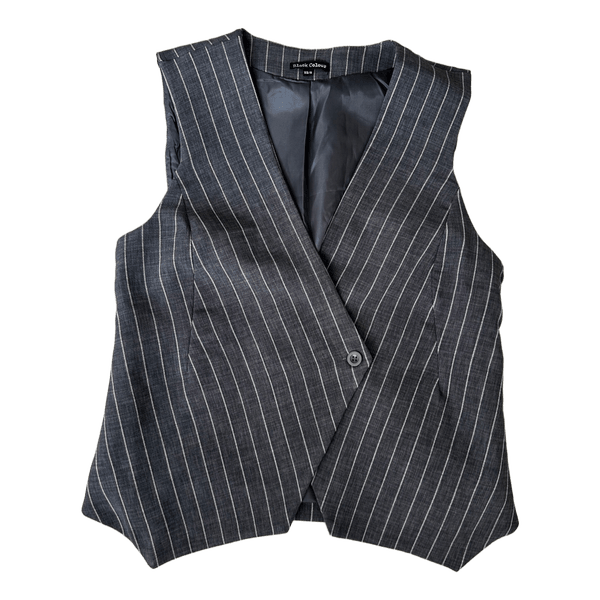 Grå stribet vest